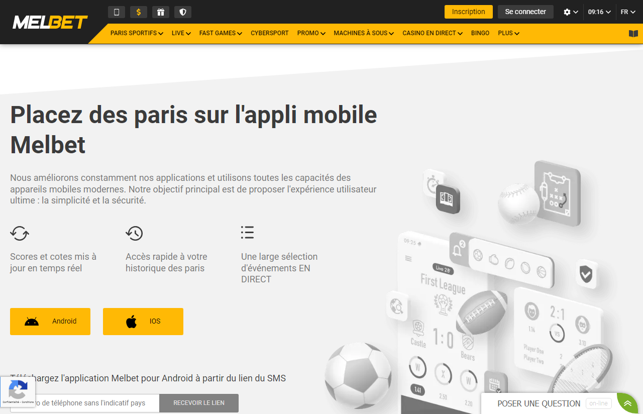 Melbet pour Android 1